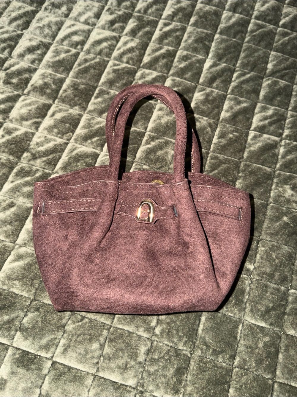 Suede Mini Tote with Top Handles